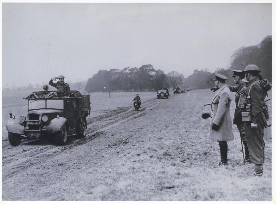 The Duke of Gloucester inspecting troops at Mourne Park, Kilkeel. Newry & Mourne Museum Collection