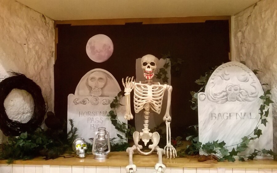 The unofficial mascot of Newry and Mourne Museum’s Halloween celebrations, Bonesy, is on hand to welcome visitors to events.