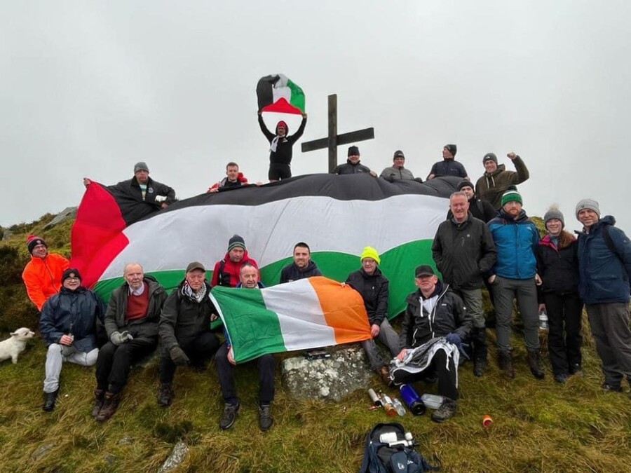 Some  of those who climbed Camlough Mountain on Christmas morning 2023. 