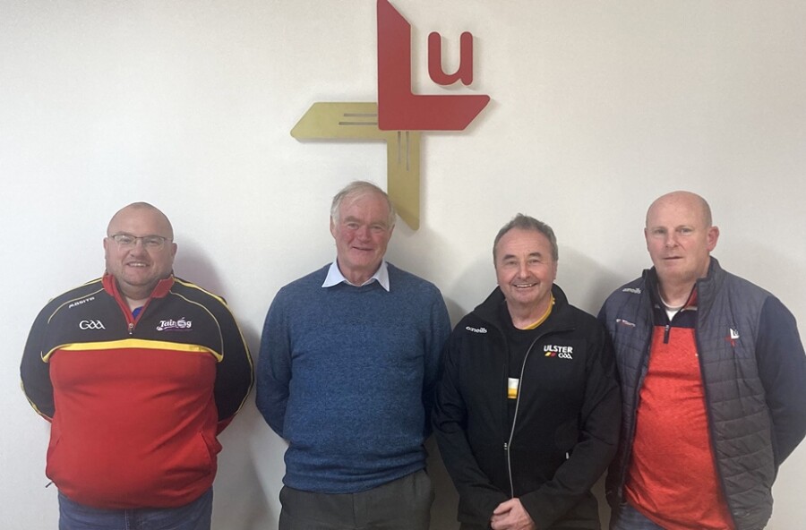 Pictured after appointing Pat McGinn on to the National Poc Fada Committee are from left: Kieran Farmer, Ulster GAA Hurling Committee; Tom Ryan, Chairperson, National Poc Fada Committee;  Pat McGinn and Paul Comiskey, Chairperson Poc Fada Local Committee.