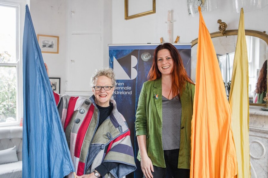 Andrea McWilliams, Co-director, Linen Biennale, left pictured with Meadhbh McIlgorm, Programme Manager Linen Biennale 2023.