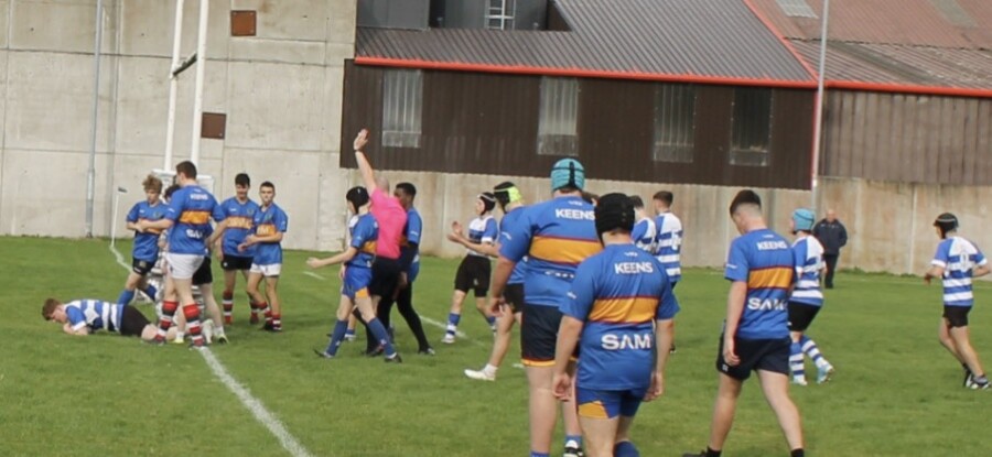 Action from the Newry v Belfast High game.