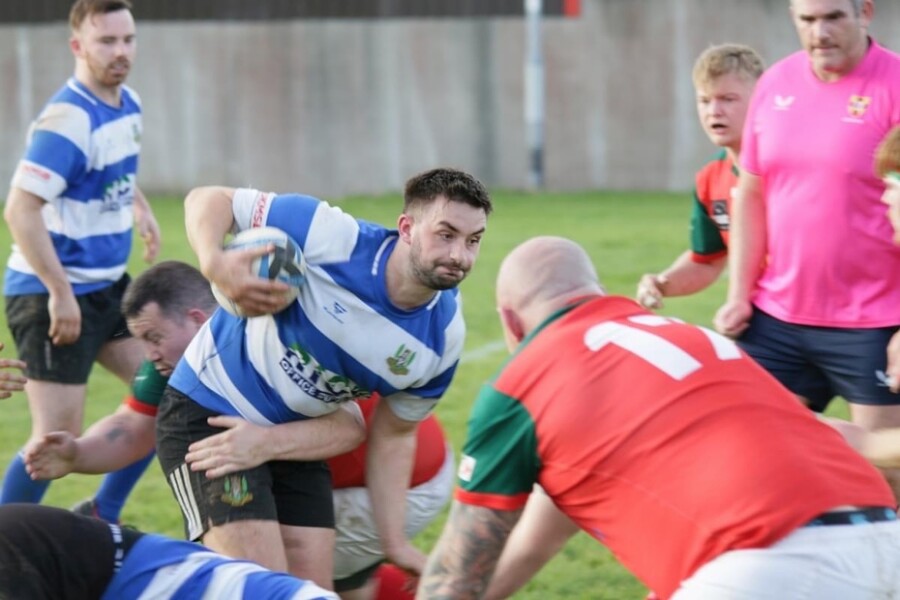 Action from the Newry v Larne game