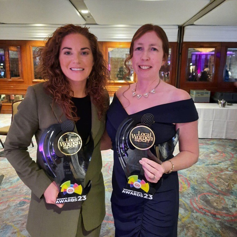 Joanne Patterson, right, Damolly FC with Marissa Callaghan, Captain, Northern Ireland Women's Football Team