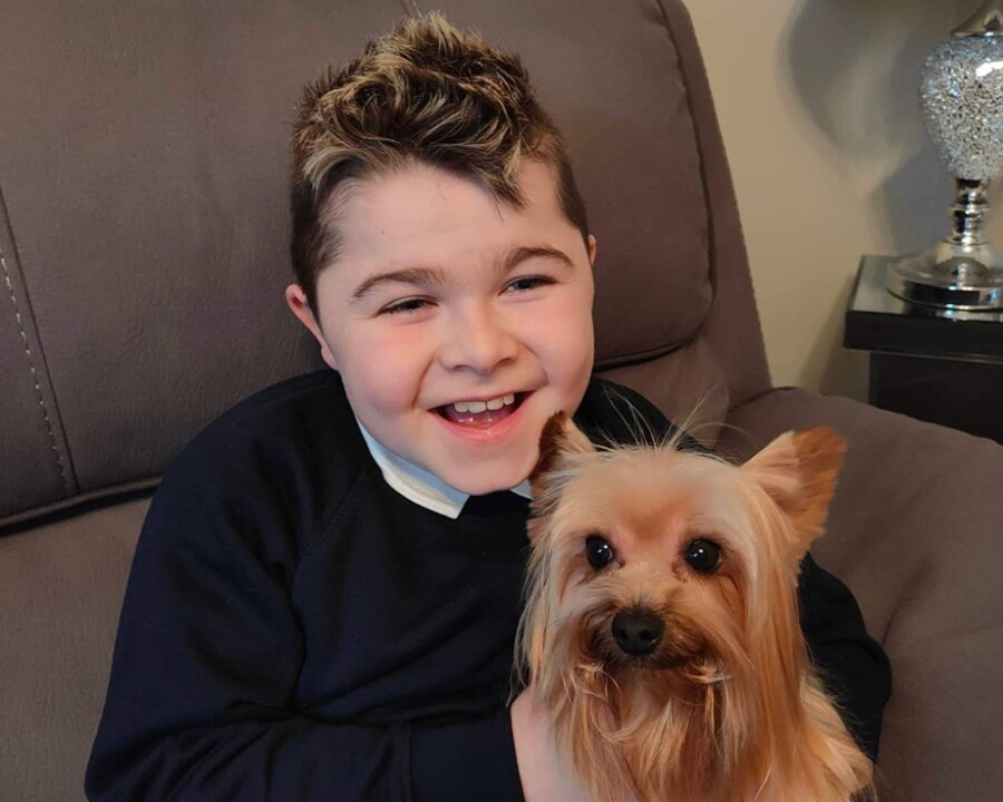 Alfie Pentony and his dog Gizmo.