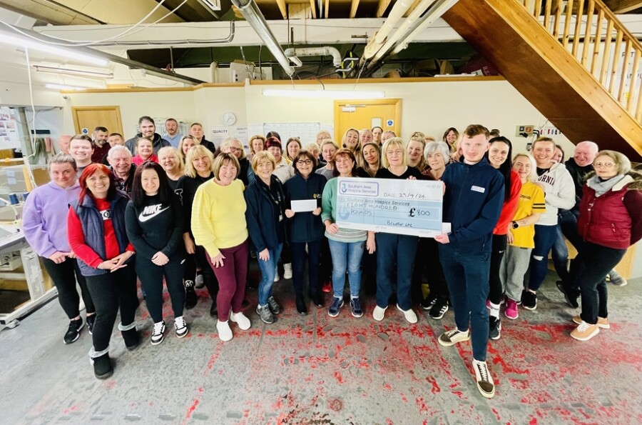 Managing Director Patricia Clements and her team recently invited representatives from their 2024 chosen charities, Life & Time and the Southern Area Hospice Service, to visit their headquarters to present them with a donation. 