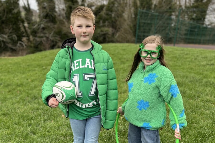 Calvin Moore and Gracie Sloan pictured wearing fleece, jacket and accessories from Dunnes Stores, Buttercrane.