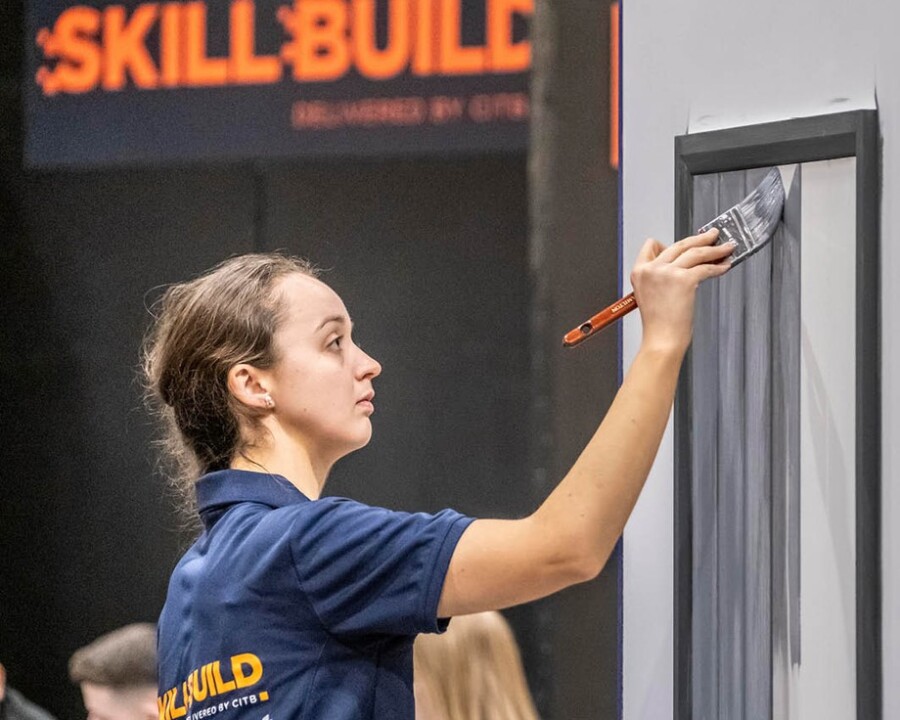 Gold medallist Jacqui Hawthorne in action at the SkillBuild National Finals in Milton Keynes.