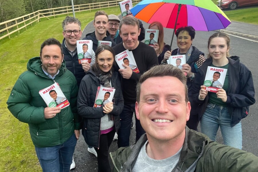 Killian Feehan up front with other members of the local SDLP family. 