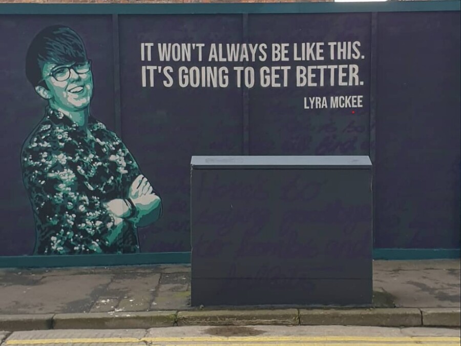 A mural of Lyra McKee in Belfast.