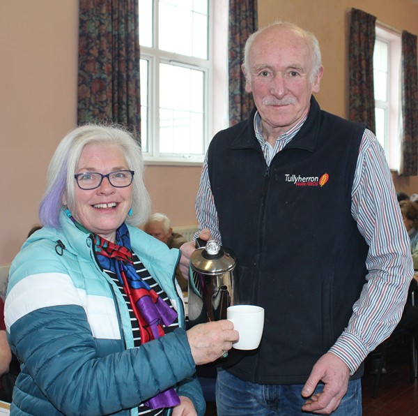 More coffee please: Brendan Durkan, from Newry Show Society, with Judith Revels, from Newry, at the recent Big Breakfast morning