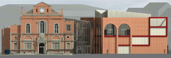 The frontage of the new arts facility. Graphic: Hamilton Architects