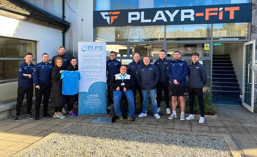 Padraig Harte, PIPS Hope and Support with staff from Playr-Fit.