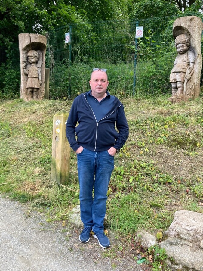 Cllr Aidan Mathers at Daisy Hill Wood.