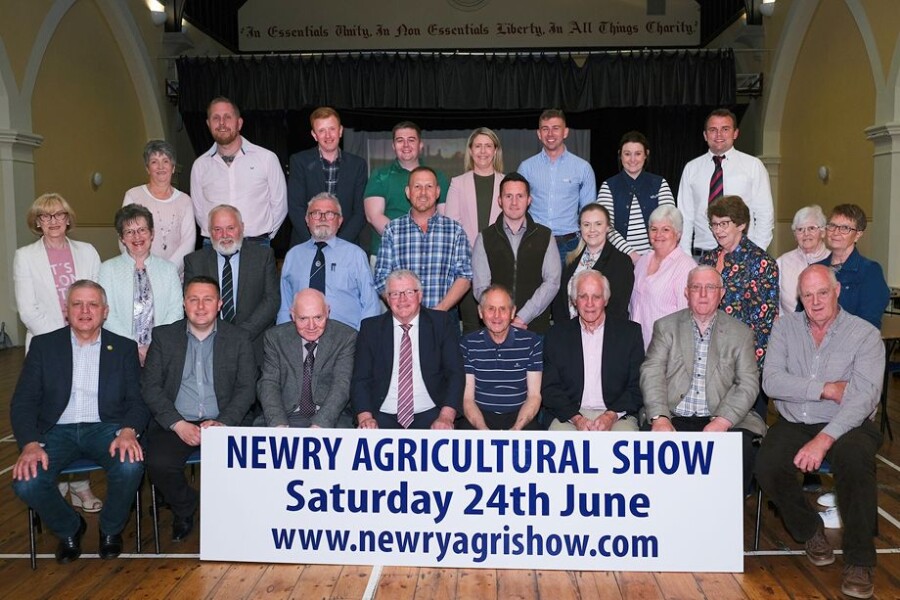 Newry Agricultural Show sponsors, committee members and guests pictured at the launch of this years show in Bessbrook Town Hall. The 2023 Newry Show takes place on Saturday 24 June at Derrywilligan Road, Bessbrook. Photograph: Columba O’Hare/ Newry.ie 