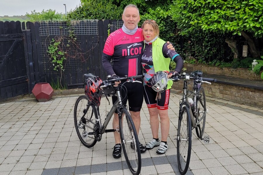Yvonne and Conor Smyth with their trusty bicycles.