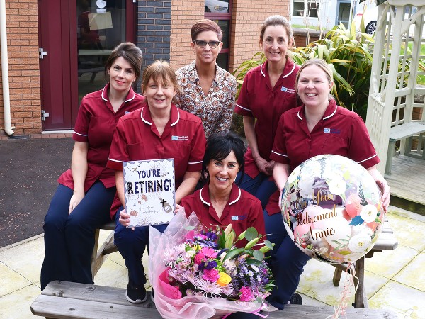 Annie Treanor pictured with her work colleagues.