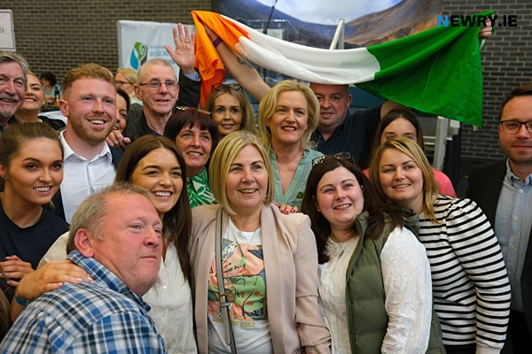 Teamwork - Valerie Harte and the other elected Newry councillors celebrate. Photograph: Columba O'Hare/ Newry.ie