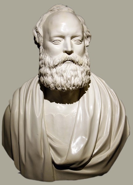 19th century plaster bust of James McGeorge which is on display in Newry and Mourne Museum. Newry and Mourne Museum