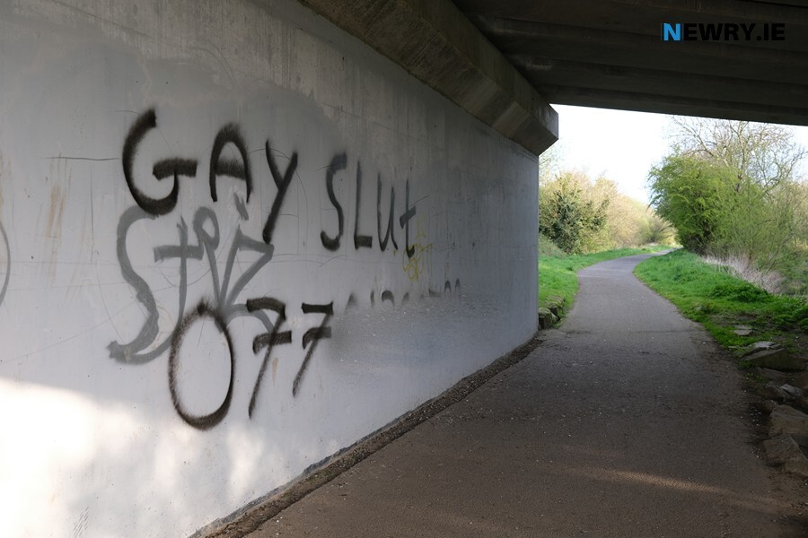 Graffiti on the bridge over Newry Canal. Photograph: Columba O'Hare/ Newry.ie 