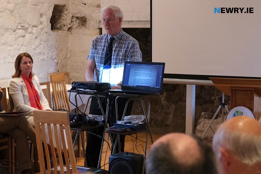 John Davis speaking at an event in 2022 in Newry Museum. Photograph: Columba O'Hare/ Newry.ie 
