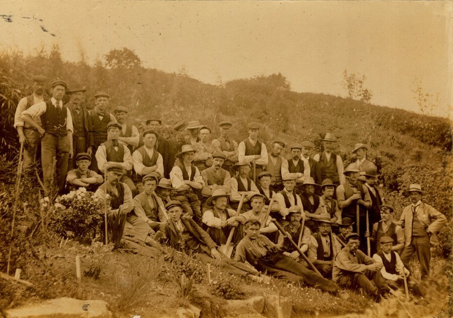 A rare photograph of the employees of Daisy Hill Nursery, probably taken shortly after it opened in 1886. Newry and Mourne Museum Collection