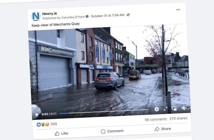 To give an idea of coverage just one small local media outlet can reach - Newry.ie flood posts on Facebook were viewed over 1.3 million times.