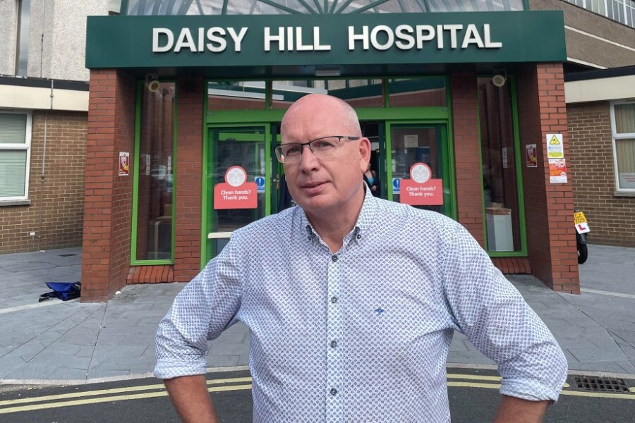 Cllr Michael Savage at Daisy Hill Hospital.