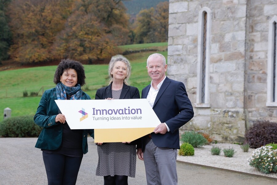Guest speaker, Tessa Ann Greer, from The Sound Healing Spa, Carolyn Boyd, Industry Development Manager at Tourism NI, and Paul O’Callaghan, Innovate NI Programme Manager, Invest NI, pictured at the innovation roadshow at Killeavy Castle Estate in Newry