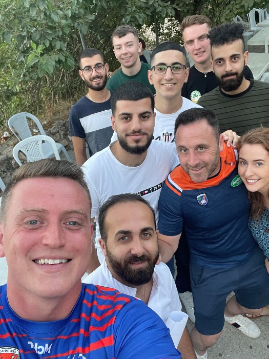 Cllr Pete Byrne and Killian Feehan in the West Bank in 2022.