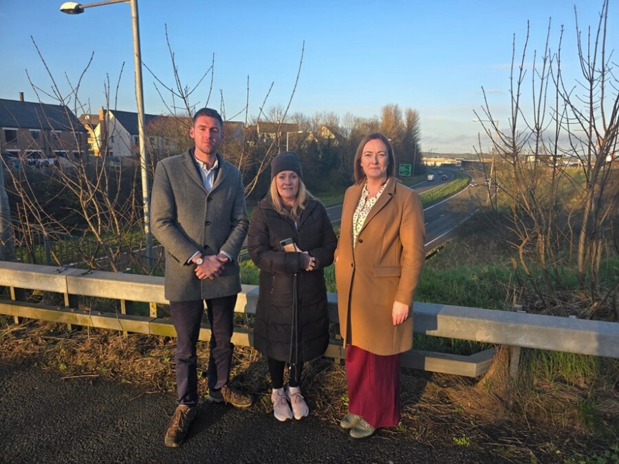 Patrick Brown MLA for South Down, Campaigner Monica Heaney, and Banbridge Councillor Joy Ferguson, calling for immediate budget to complete Phase 2 safety improvements on the A1.