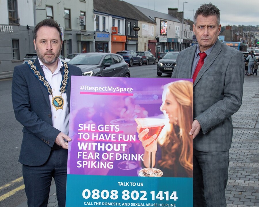 Pictured launching the #RespectMySpace campaign is Newry, Mourne and Down District Council Chairperson, Councillor Pete Byrne with Gary Scott, Safeguarding Coordinator, Newry, Mourne and Down District Council and Armagh City, Banbridge & Craigavon Borough Council. 