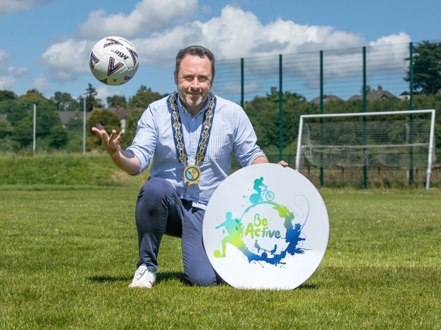 Newry, Mourne and Down District Council Chairperson Pete Byrne launches the Be Active tournaments.