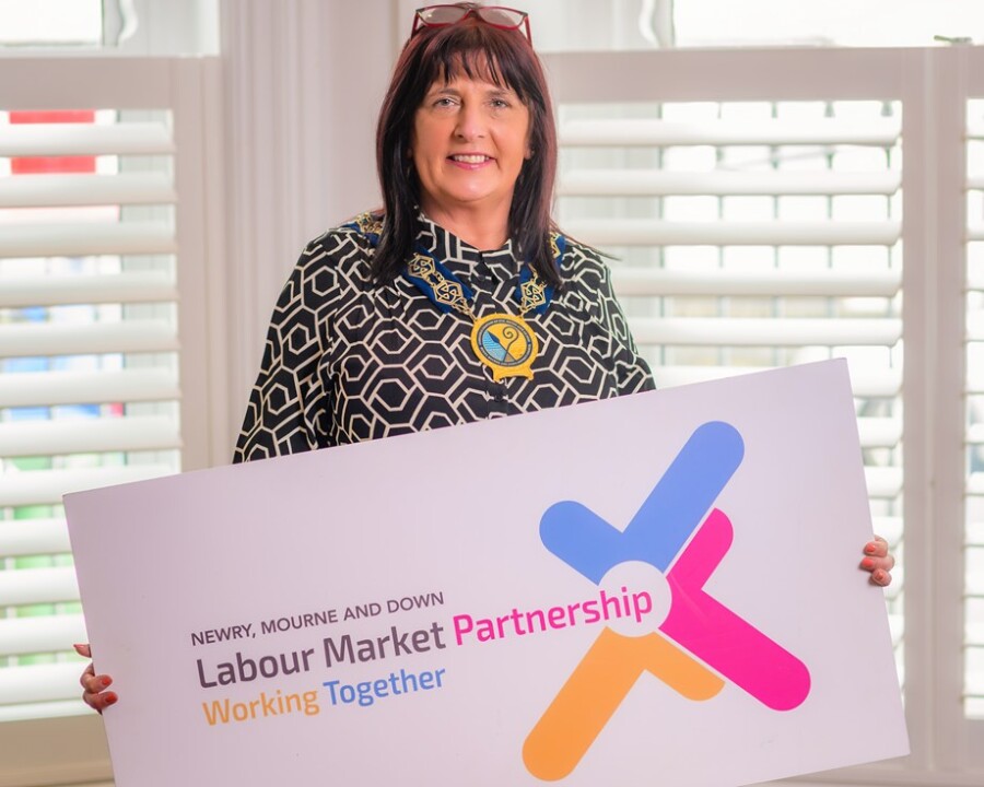 Cllr Valerie Harte, Chairperson, Newry, Mourne and Down District Council launching the 2024 Job Fair.