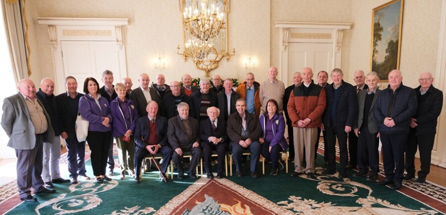 The group with President Higgins.