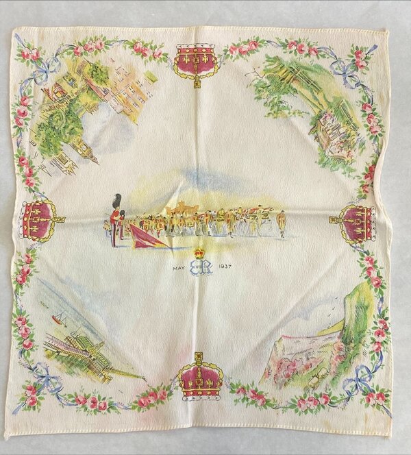 Souvenir handkerchief for the coronation that never took place of Edward VIII. Newry and Mourne Museum Collection