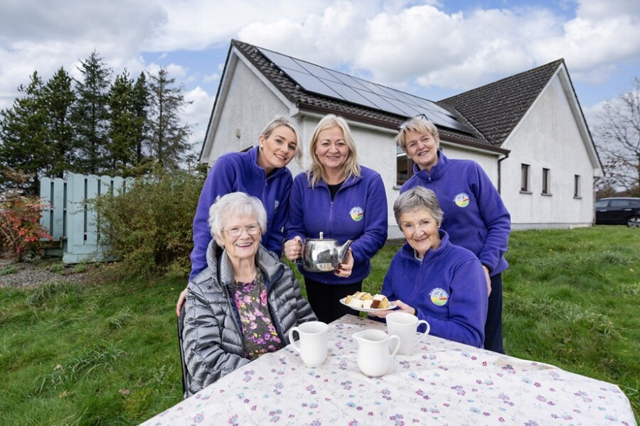 Rural Health Partnership received National Lottery funding to install solar panels on their centre in 2022. Pictured are staff, volunteers and participants at Rural Health Partnership. Back from left: Doreen Martin, Molly Smyth and Teresa Nugent. Front from left: Bronagh Murphy and Bridie Teggart. 