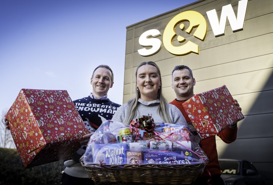 Gearing up for S&W’s Christmas in the Community are Anthony McVeigh, Nicole Rooney and Nicky Irwin from S&W.