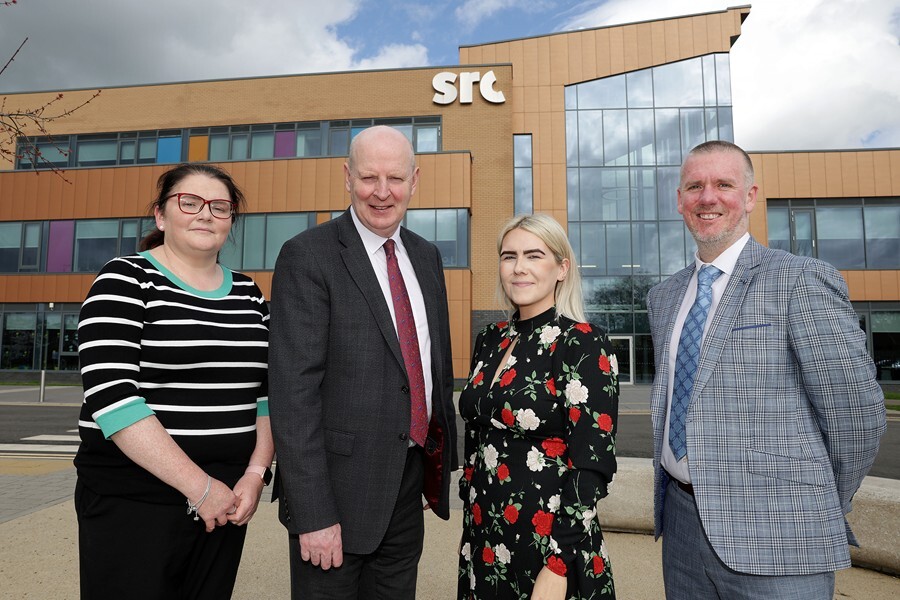 Pictured are from left: Louise Martin, Graduate of South West College; Brian Doran, Chief Executive and Principal of Southern Regional College; Sarah Jordan, Learning and Development Manager at Thompson Aero and Gary Ritchie, Head of Curriculum Development at South Eastern Regional College.