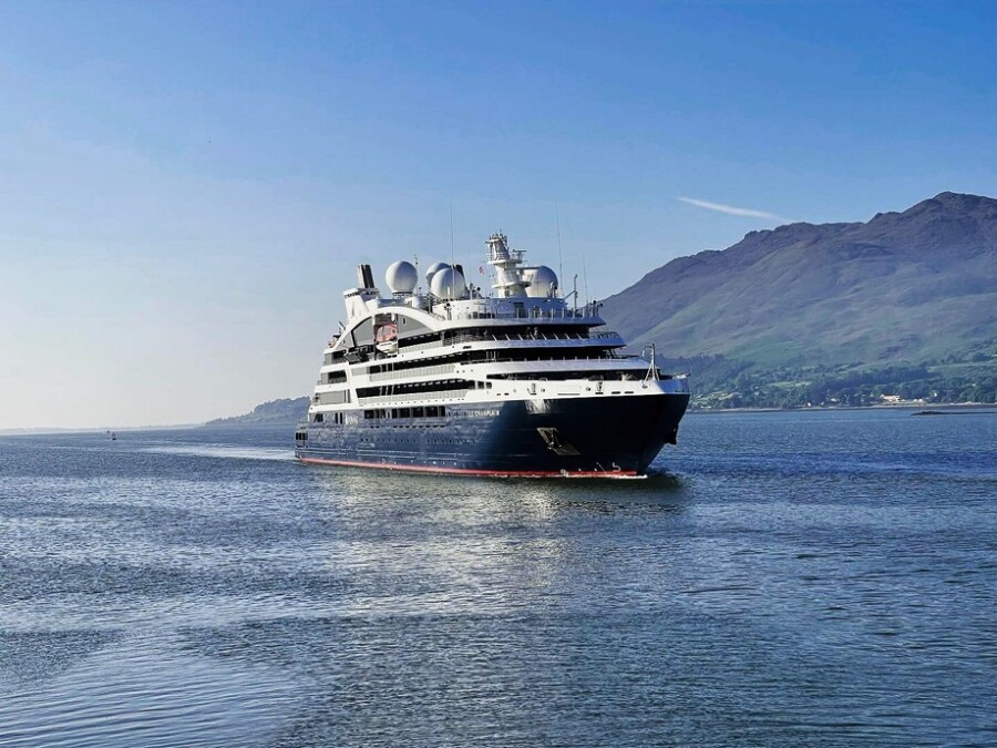 Le Champlain sails up  Carlingford Lough. Photograph: Mark Hughes