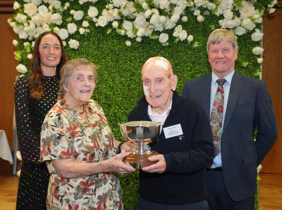 The President’s Trophy was awarded to Charlie Smyth from the Northern Ireland Amenity Council for his almost 40 years dedication and commitment to the Best Kept Campaign. Pictured presenting the Award to Charlie is Doreen Muskett MBE, Chairman of the Northern Ireland Amenity Council with Anna McKelvey, Head of Marketing at George Best Belfast City Airport (left), and Best Kept Patron Joe Mahon (right).