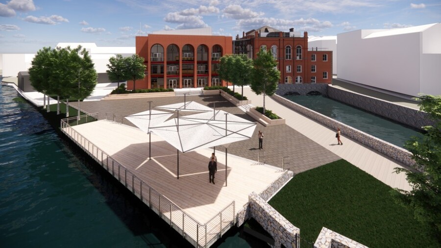 An artists impression of the new theatre on the current site of the Sean Hollywood Arts Centre.