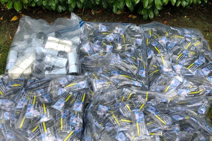 The cigarettes seized at the property in Newry. 