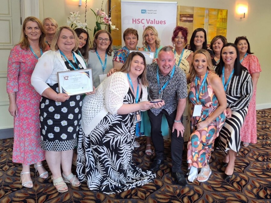 Team award winner and runners-up - DCWs from Katrina Ferran’s areas of Lurgan and Craigavon, Out of Hours team & Newry & Mourne Locality Team.