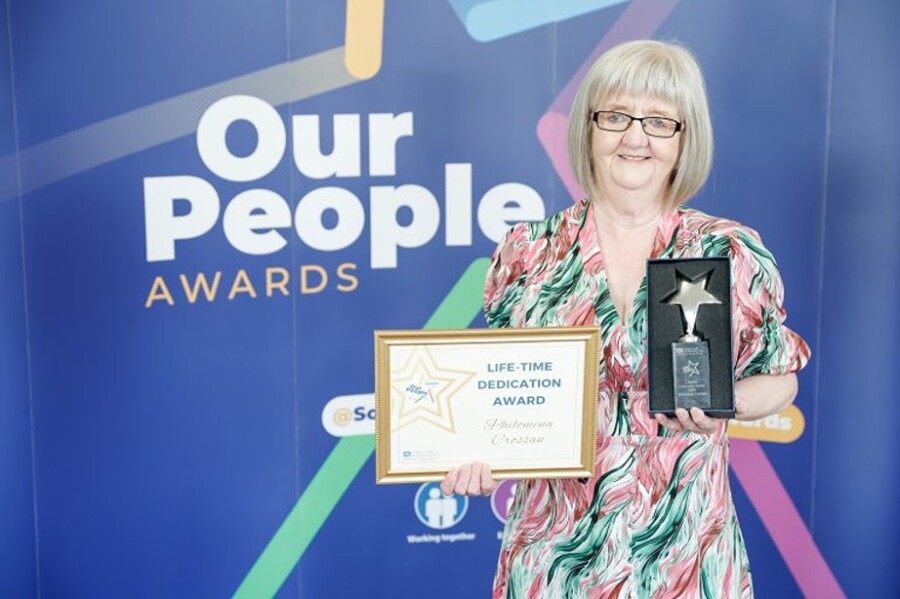 Philomena Crossan with her award.