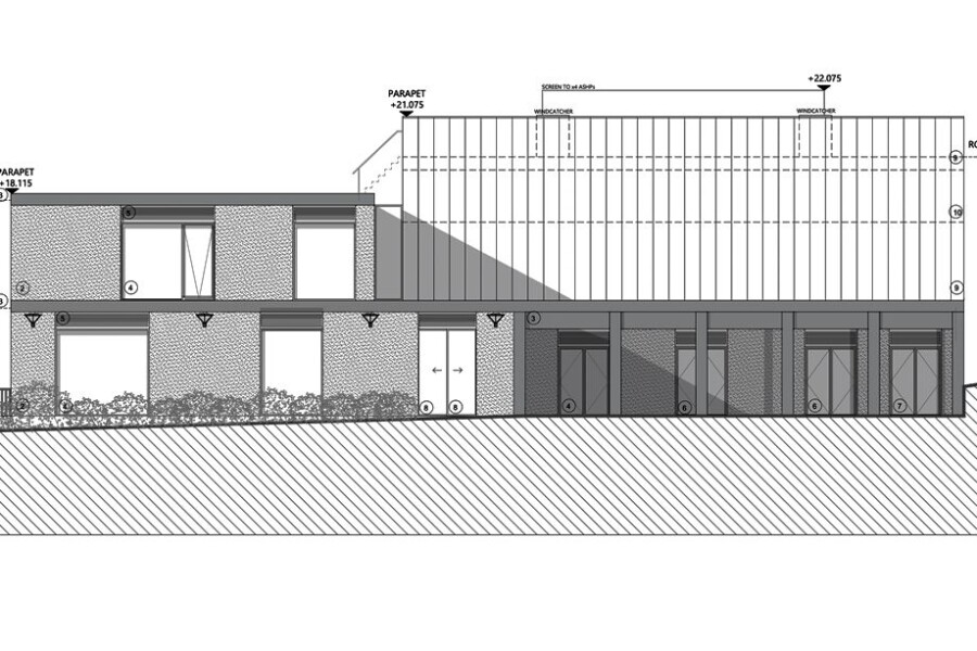 An artists impression of the south elevation of the new community facility. Image: Todd Architects