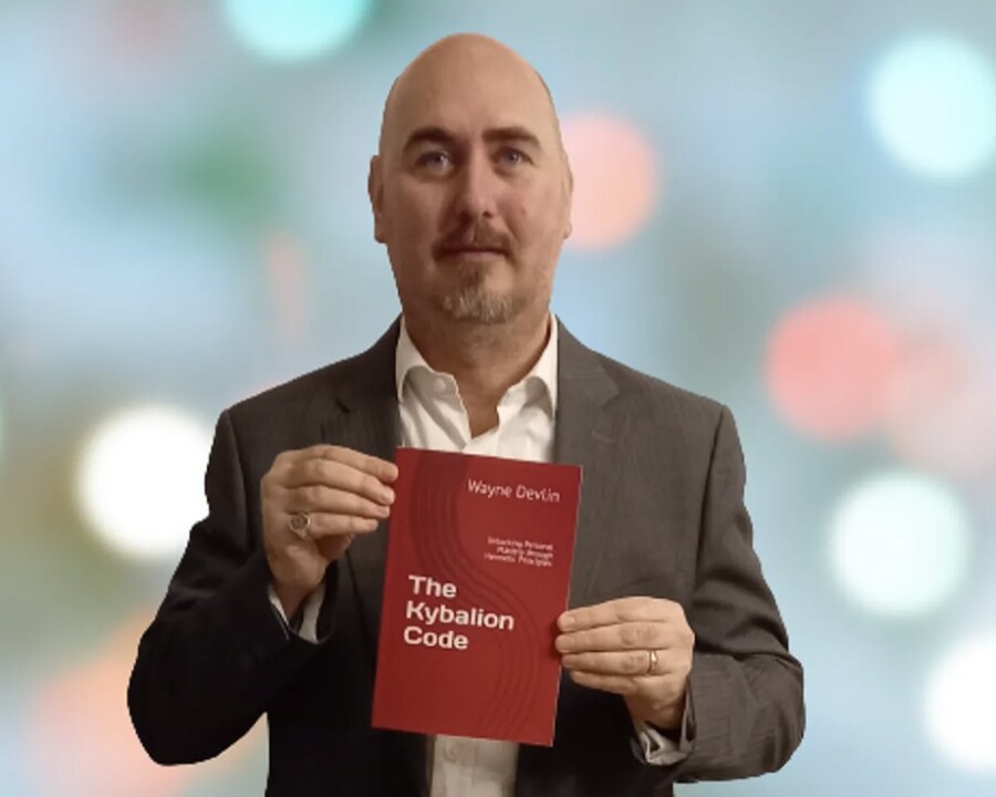 Wayne Devlin with his new book The Kybalion Code.