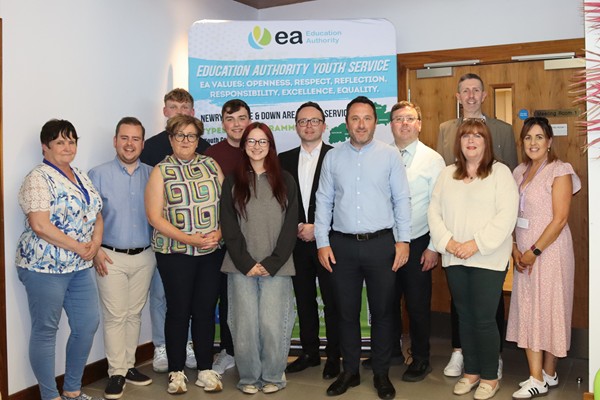 The panel with members of Newry Youth Council at the hustings.