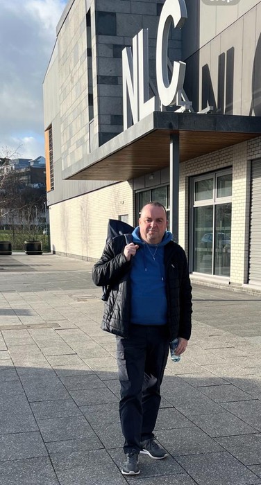 Cllr Aidan Mathers at the Leisure Centre.