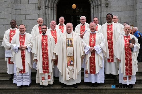 Canon Francis Brown with members of the Clergy at the Golden Anniversary of his ordination.